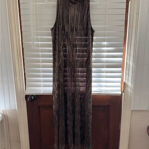 Elegant Brown Sleeveless Dress